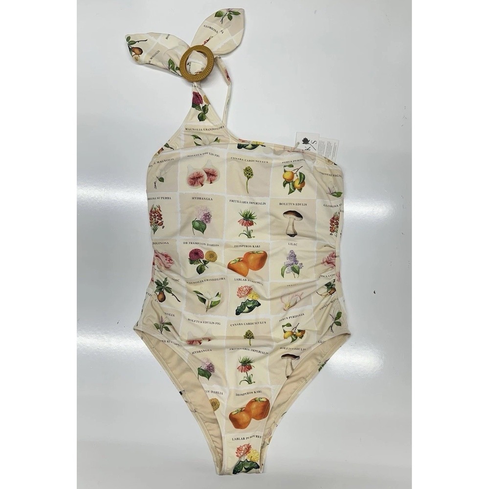 NWT Kingdom & State Botanical Print Single Shoulder One Piece Swimsuit / Small